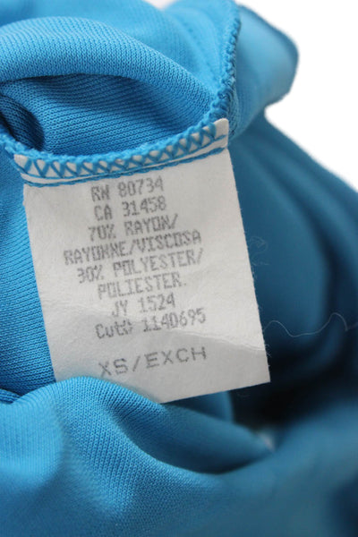 BCBGMAXAZRIA Women Blue Cropped Camisole V-Neck Sleeveless Size XS