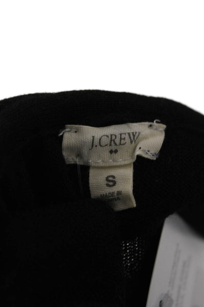 J Crew Womens Black Zip Sweater 80% Pima Cotton 20% Wool Long Sleeve Size S