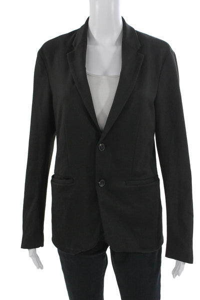 Zara Women Black Wool Blazer Collared Button Classic Fall Size S