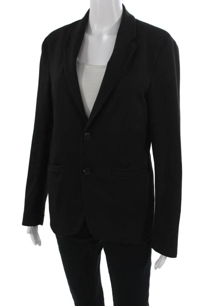 Zara Women Black Wool Blazer Collared Button Classic Fall Size S