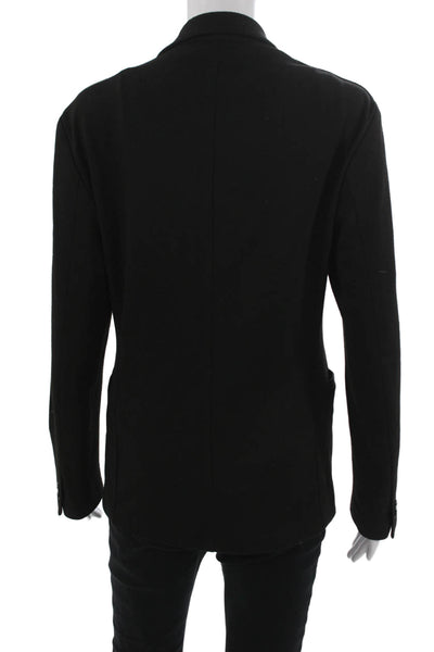 Zara Women Black Wool Blazer Collared Button Classic Fall Size S