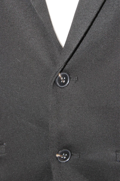 Zara Women Black Wool Blazer Collared Button Classic Fall Size S