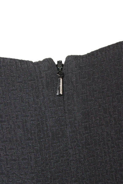 Lela Rose Women Black Tunic Blouse Long Sleeve Zip Plus Size 18
