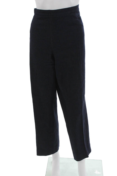 Akris Punto Womens Cropped Dress Pants Dark Blue Plus Size 16