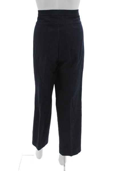 Akris Punto Womens Cropped Dress Pants Dark Blue Plus Size 16