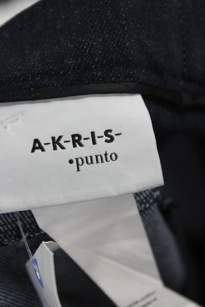 Akris Punto Womens Cropped Dress Pants Dark Blue Plus Size 16