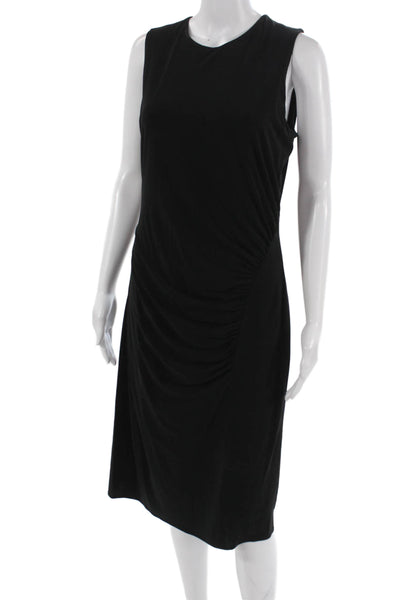 Tahari Women Sheath Tank Dress Black Rayon Round Neck Mid Calf Size XL