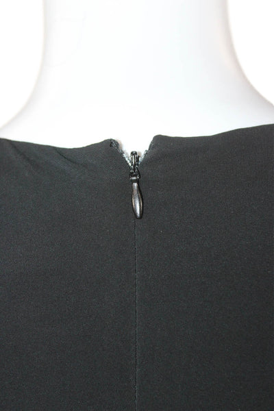 Tahari Women Sheath Tank Dress Black Rayon Round Neck Mid Calf Size XL