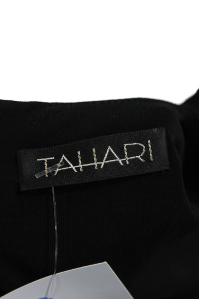 Tahari Women Sheath Tank Dress Black Rayon Round Neck Mid Calf Size XL