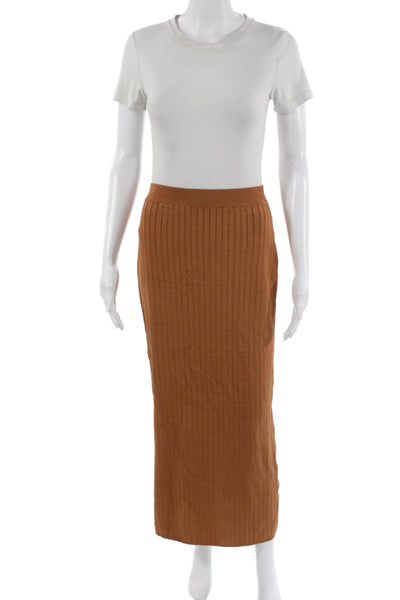 Free People Womens Striped Viscose Maxi Skirt Brown Size L