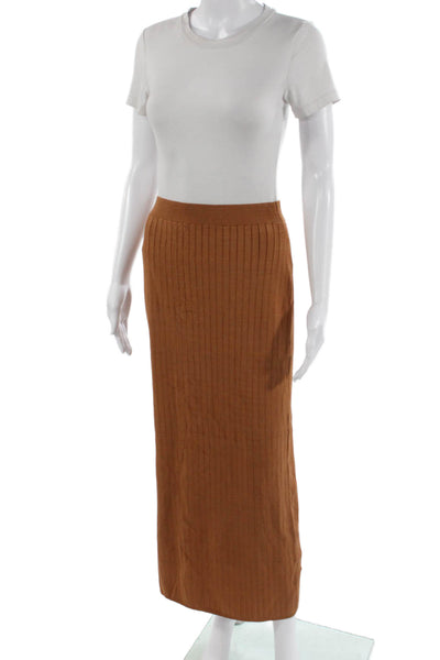 Free People Womens Striped Viscose Maxi Skirt Brown Size L