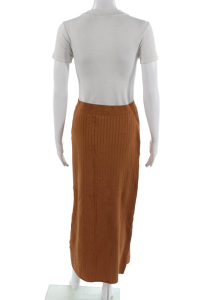 Free People Womens Striped Viscose Maxi Skirt Brown Size L