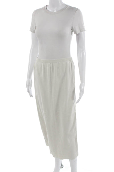 Eileen Fisher Women White Maxi Skirt 80% Cotton 20% Silk Size S