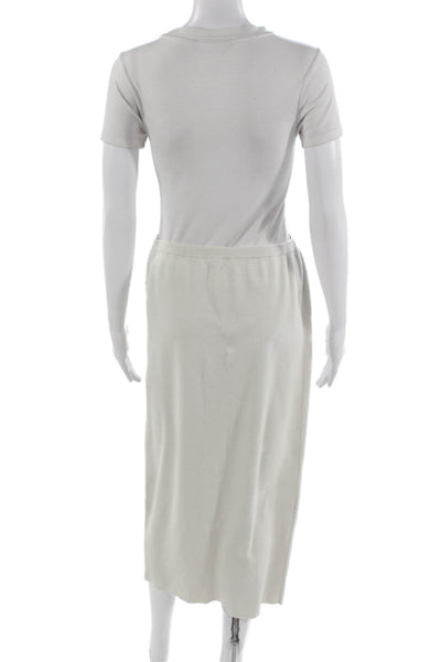 Eileen Fisher Women White Maxi Skirt 80% Cotton 20% Silk Size S