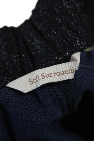 Soft Surroundings Womens Ankle Dress Pants Black Cotton Blend Size M