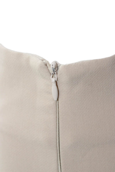 Zara Womens Cropped Ankle Dress Pants Beige Button Closure Size M