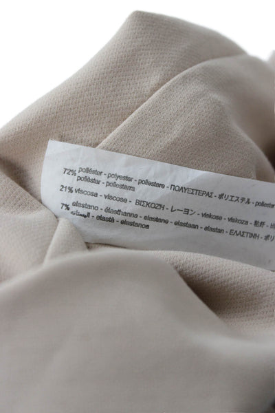 Zara Womens Cropped Ankle Dress Pants Beige Button Closure Size M