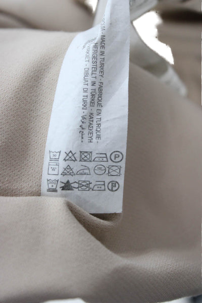Zara Womens Cropped Ankle Dress Pants Beige Button Closure Size M