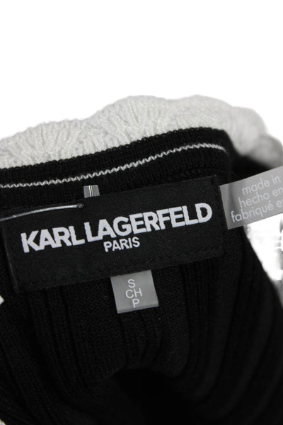 Karl Lagerfeld Women V-Neck Sleeveless Basic Tank Black Size S