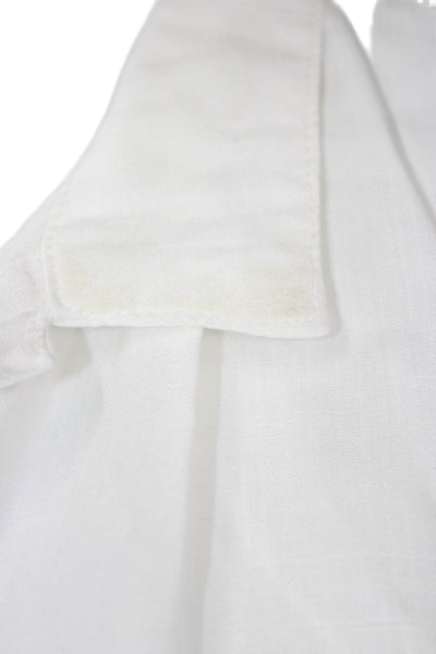 Bella Dahl Womens Collared Sleeveless Button Up Blouse White Rayon Size L