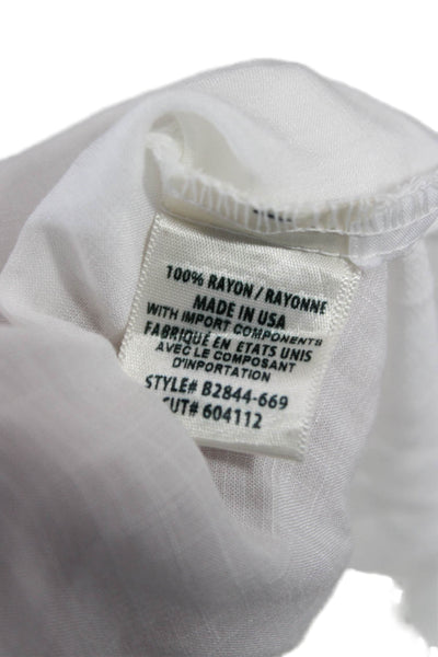 Bella Dahl Womens Collared Sleeveless Button Up Blouse White Rayon Size L