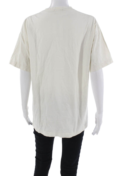 Kith Mens Designer Graphic Cotton Crew Neck T-Shirt White Size M