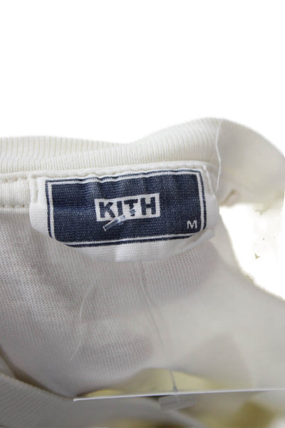 Kith Mens Designer Graphic Cotton Crew Neck T-Shirt White Size M