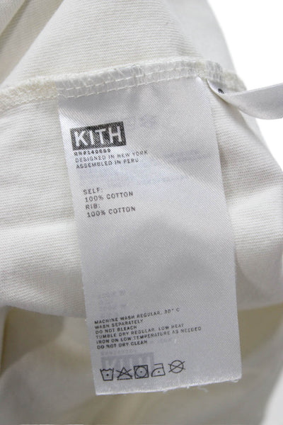 Kith Mens Designer Graphic Cotton Crew Neck T-Shirt White Size M
