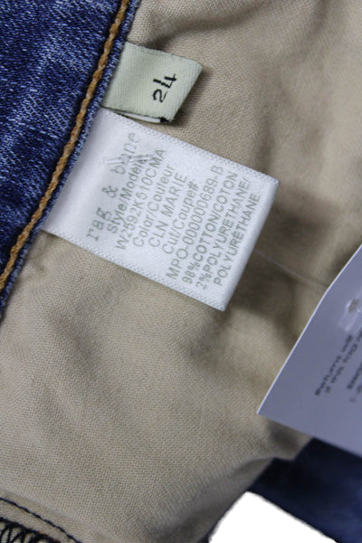 Rag & Bone Womens Ankle Cropped Blue Jeans Mid Rise Button Fly Size 24