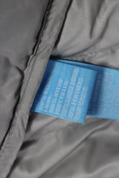 J. Mclaughlin Womens Gray Quilted Puffer Vest Nylon Zip High Neck Size M