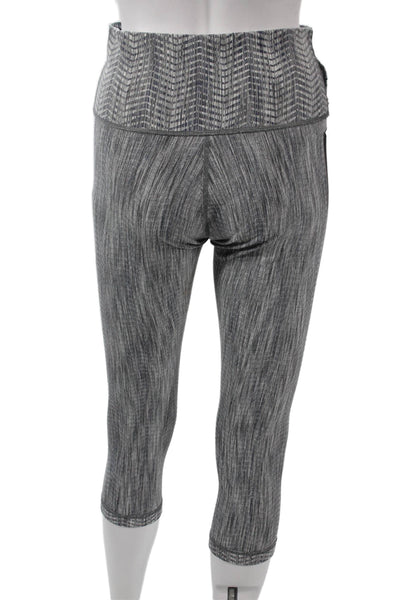 Lululemon Women Capri Cropped Leggings Dark Gray Nylon Blend Herringbone Size 8