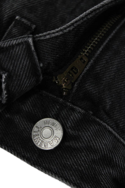 Madewell Women Dark Gray Cotton Button Solid 90s Shorts Size 24