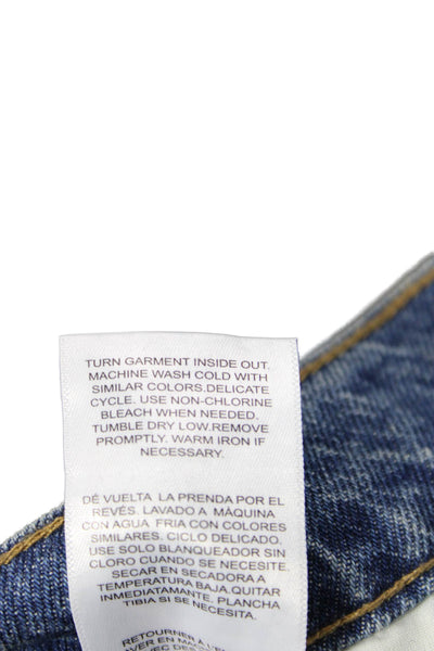 Habitual Womens Cropped Wide Leg Jeans Blue High Rise Button Size 4