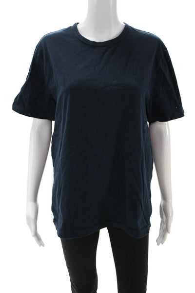 Vince Womens Dark Blue Crew Neck Basic T-Shirt Short Sleeve 100% Cotton Size M