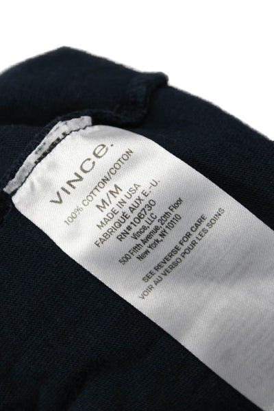 Vince Womens Dark Blue Crew Neck Basic T-Shirt Short Sleeve 100% Cotton Size M