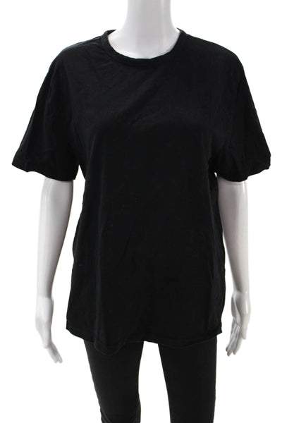 Vince Women Basic Black Cotton Crew Neck Short Sleeve T-Shirt Size M