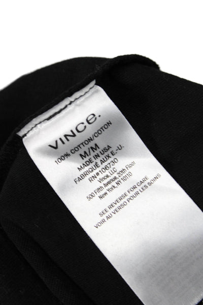 Vince Women Basic Black Cotton Crew Neck Short Sleeve T-Shirt Size M