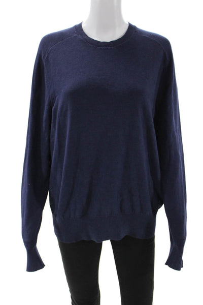 Rag & Bone Women Dark Blue Cotton Pullover Sweater Crew Neck Long Sleeve Size M