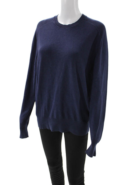 Rag & Bone Women Dark Blue Cotton Pullover Sweater Crew Neck Long Sleeve Size M