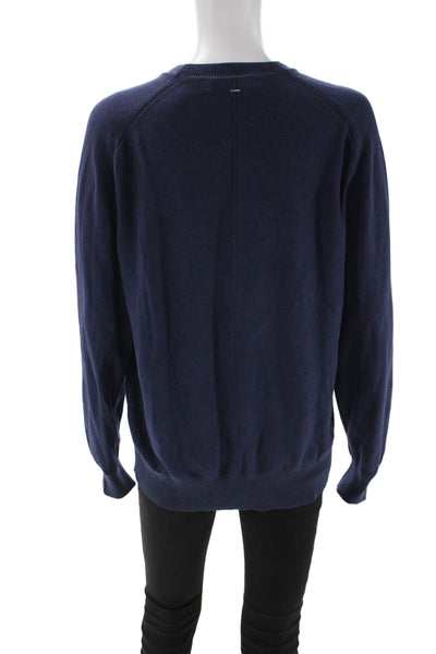Rag & Bone Women Dark Blue Cotton Pullover Sweater Crew Neck Long Sleeve Size M