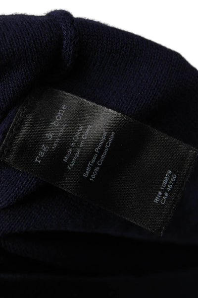 Rag & Bone Women Dark Blue Cotton Pullover Sweater Crew Neck Long Sleeve Size M