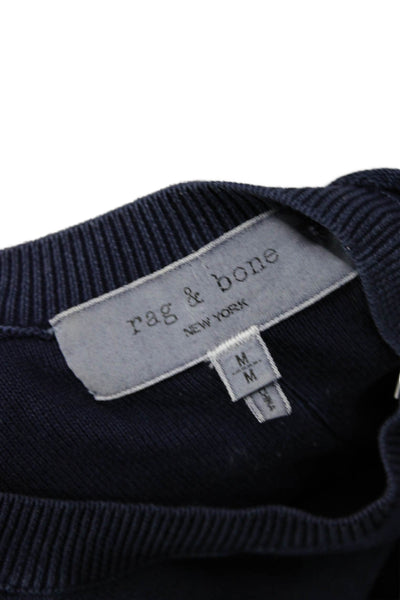 Rag & Bone Women Dark Blue Cotton Pullover Sweater Crew Neck Long Sleeve Size M