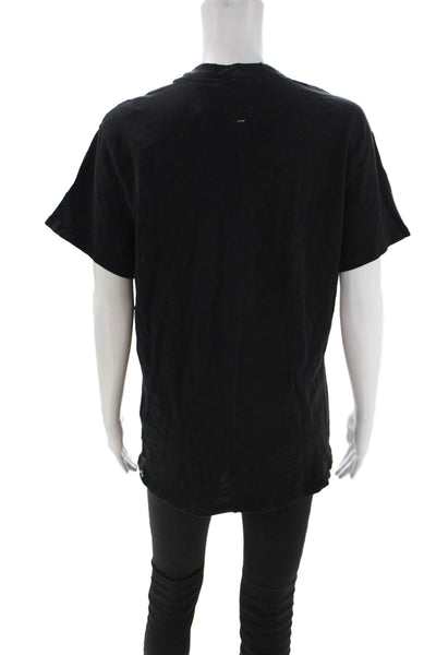 Rag & Bone Women Basic Black Cotton Short Sleeve T-Shirt Size M