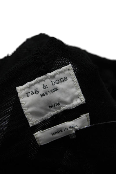 Rag & Bone Women Basic Black Cotton Short Sleeve T-Shirt Size M