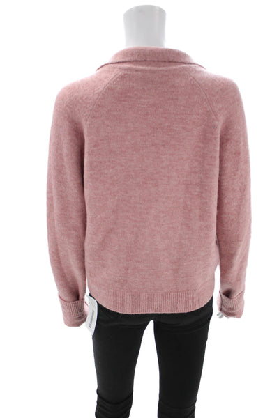 Nanushka Women Pink Collared Button Cardigan Long Sleeve Designer Size S