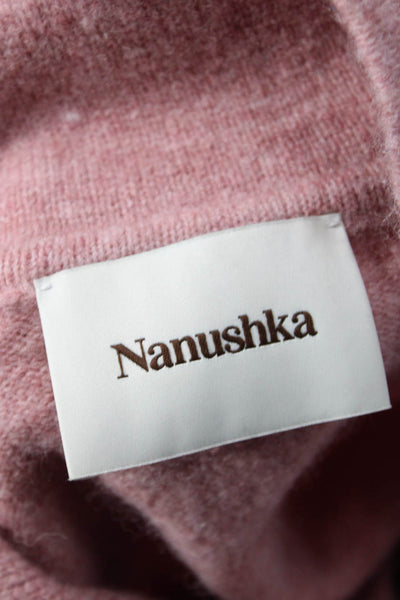 Nanushka Women Pink Collared Button Cardigan Long Sleeve Designer Size S