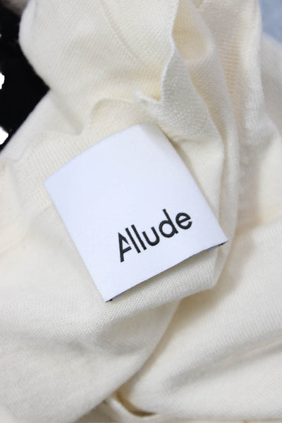 Allude Women Cardigan Beige V Neck 100% Virgin Wool Long Sleeve Button Size S