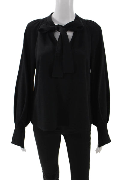See by Chloe Women Black Long Sleeve Blouse 98% Polyester Size 40
