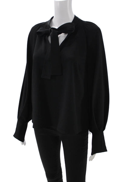 See by Chloe Women Black Long Sleeve Blouse 98% Polyester Size 40
