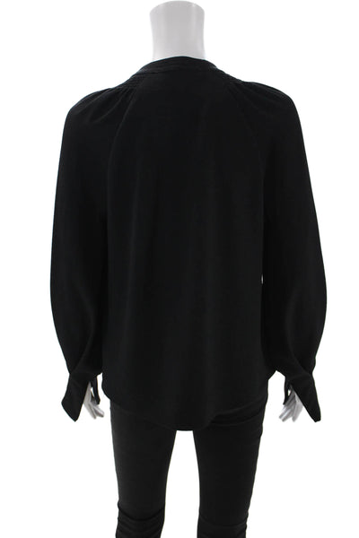 See by Chloe Women Black Long Sleeve Blouse 98% Polyester Size 40